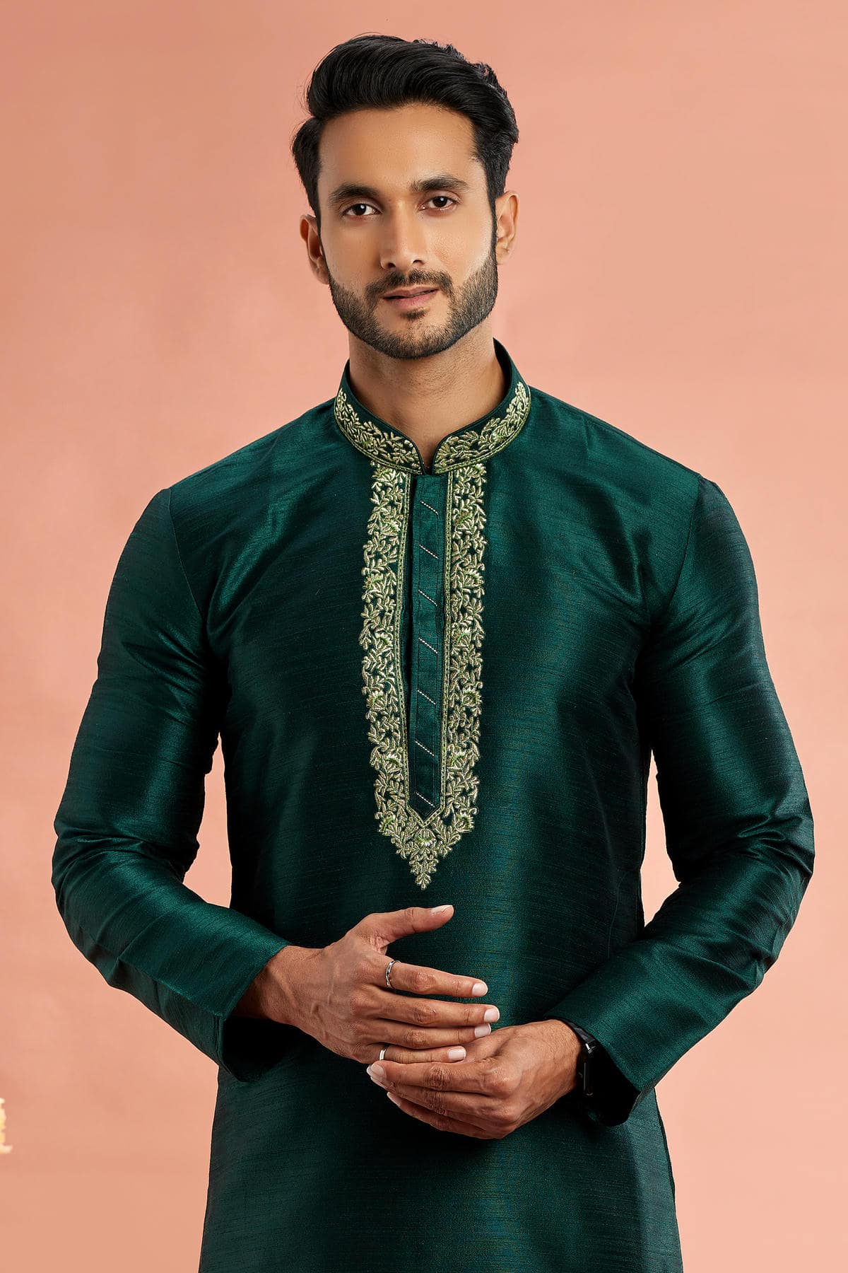 Banarasi Art Silk Embroidery Kurta Pajama In Green Colour KP1230525 2