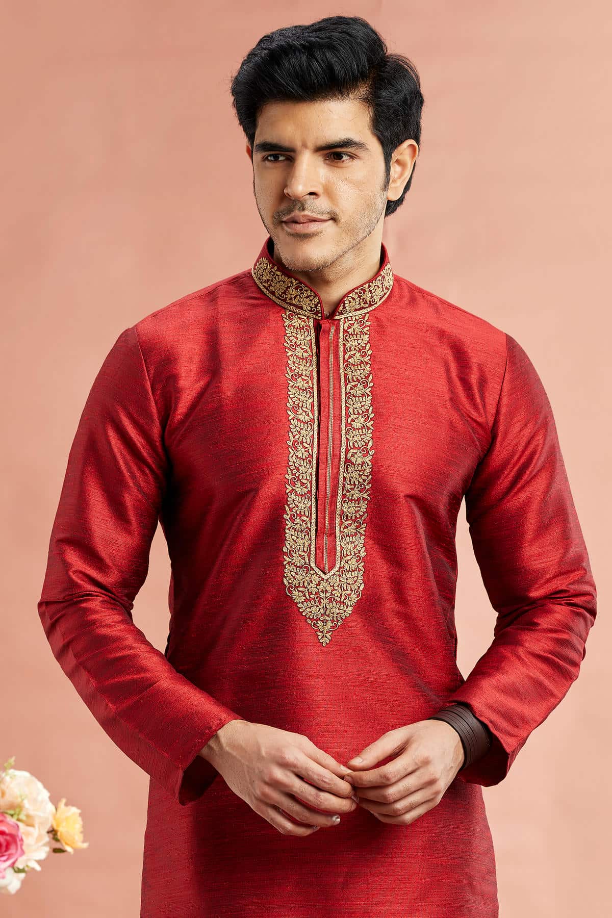 Banarasi Art Silk Embroidery Kurta Pajama In Maroon Colour KP1230522 2