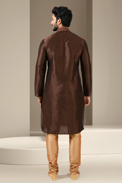 Banarasi Art Silk Kurta Pajama In Beige colour KP1230293 D