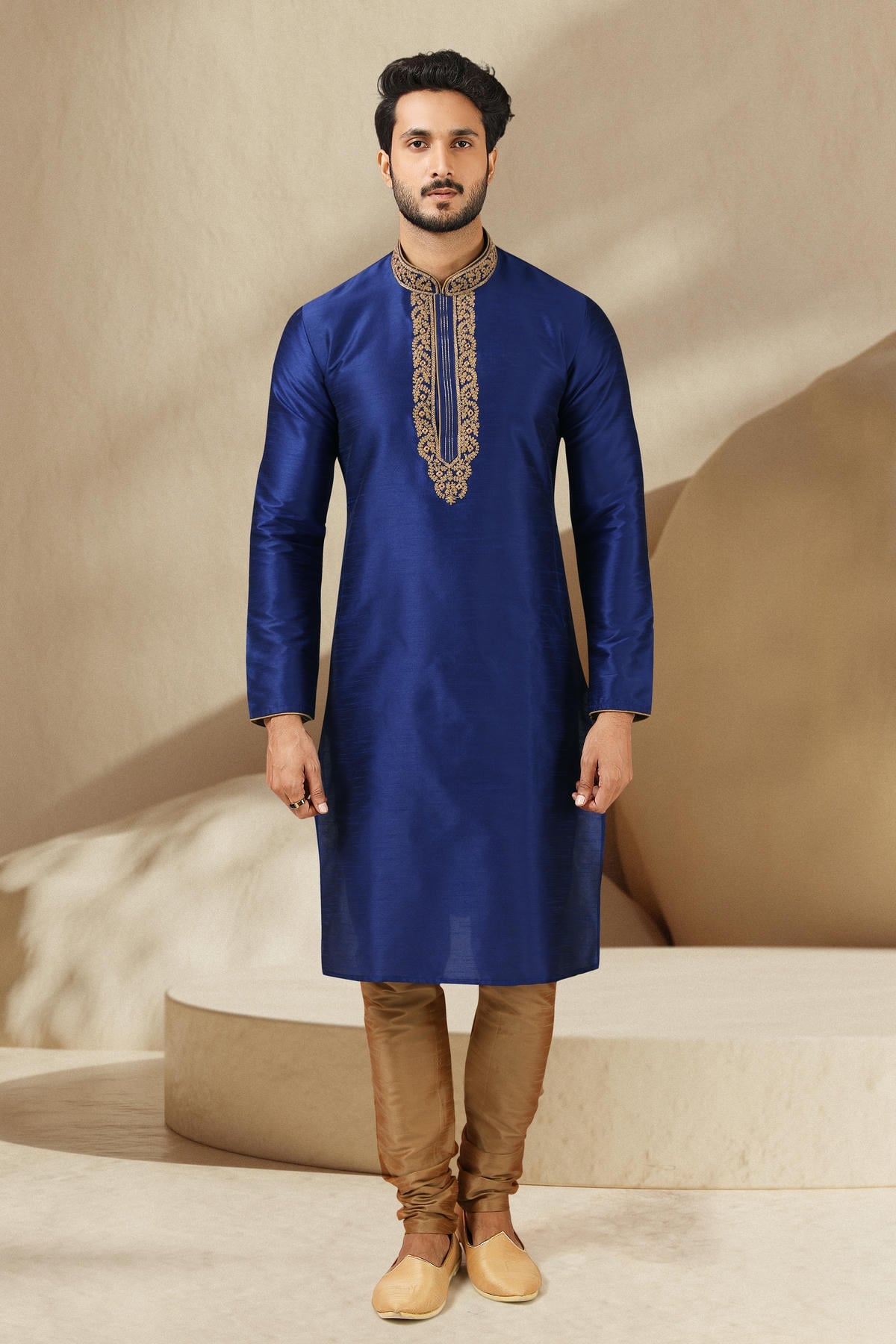 Banarasi Art Silk Kurta Pajama In Beige colour KP1230296 A