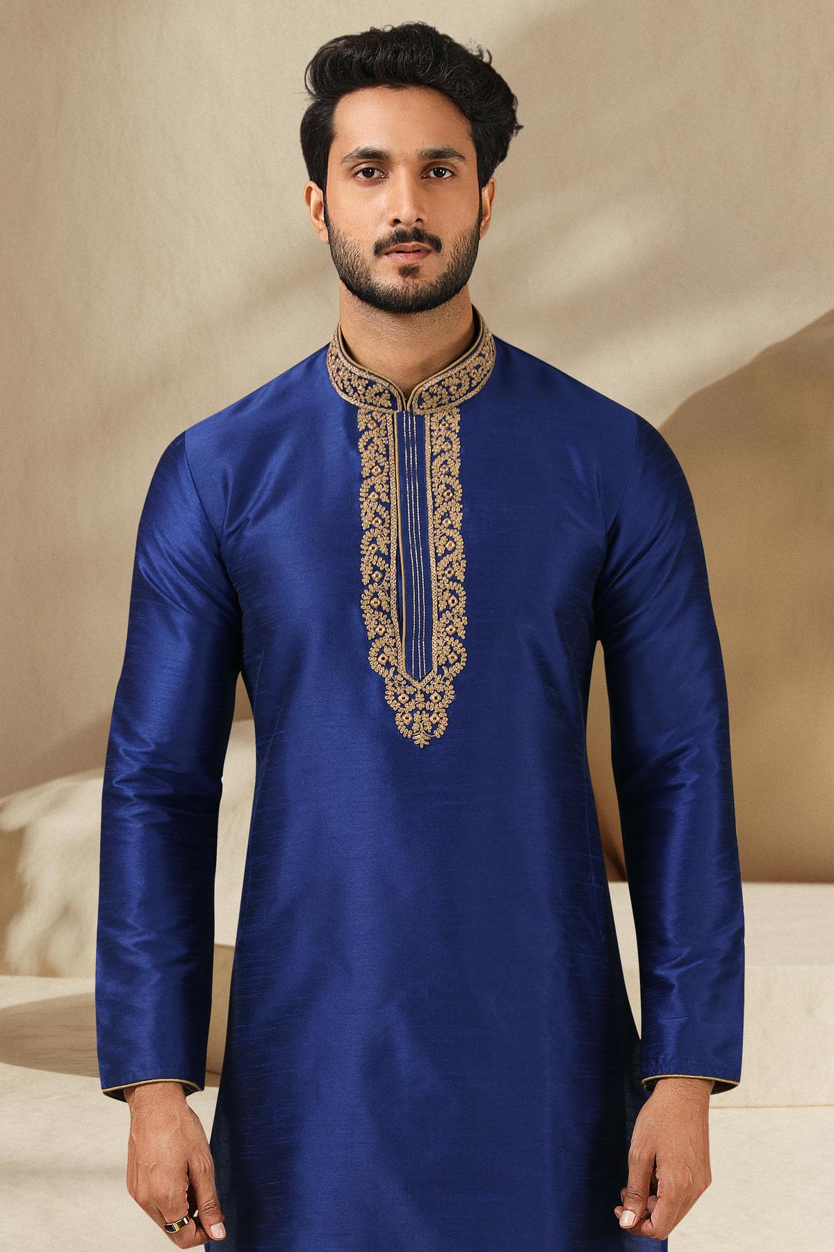 Banarasi Art Silk Kurta Pajama In Beige colour KP1230296 B
