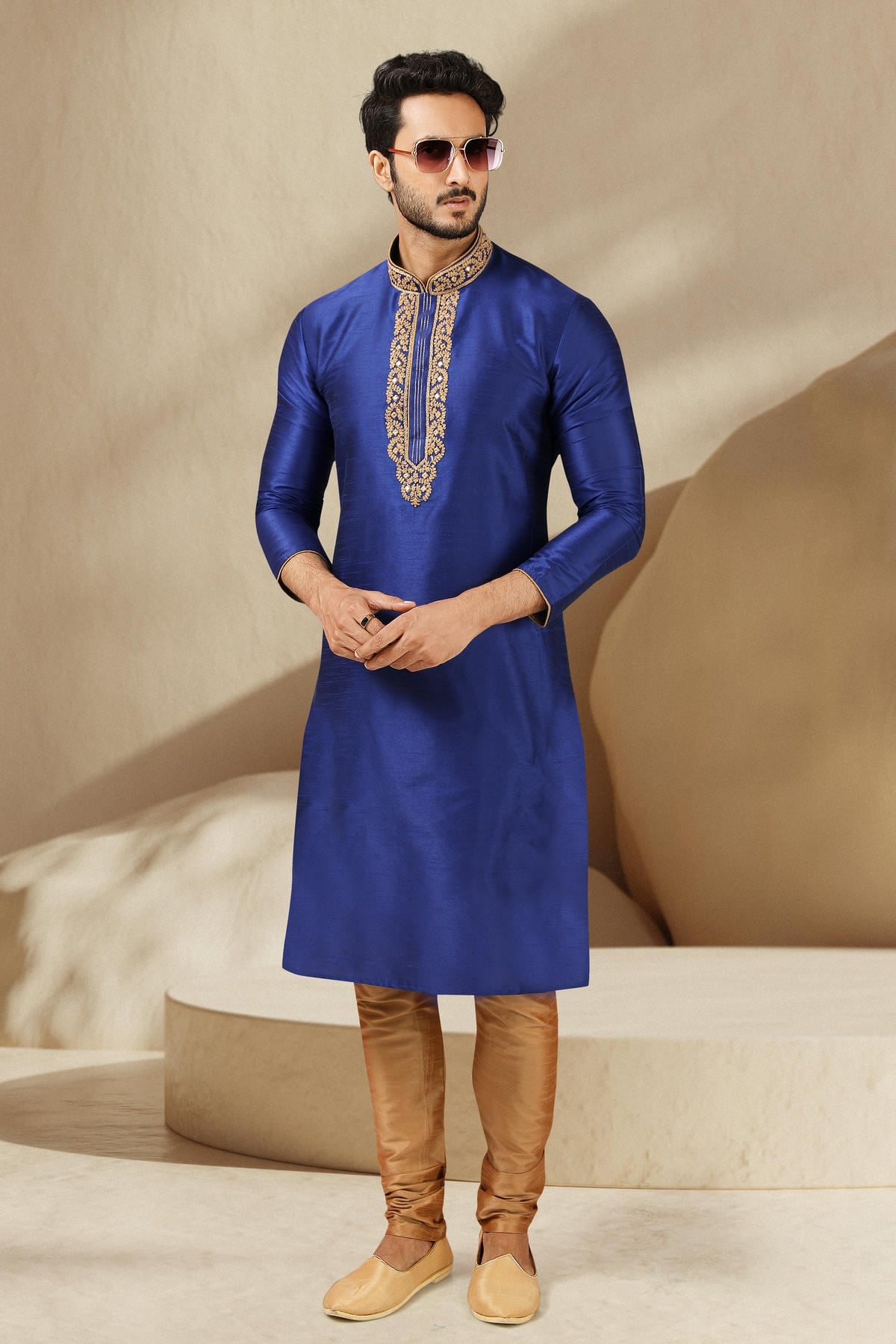 Banarasi Art Silk Kurta Pajama In Beige colour KP1230296 C