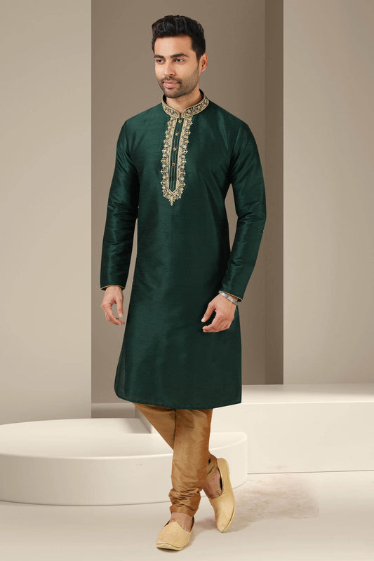 Banarasi Art Silk Kurta Pajama In Beige colour KP1230302 A