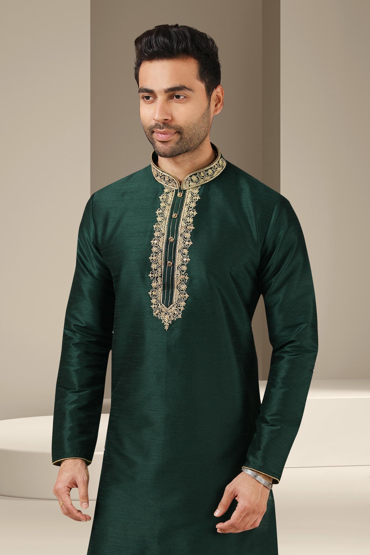 Banarasi Art Silk Kurta Pajama In Beige colour KP1230302 B