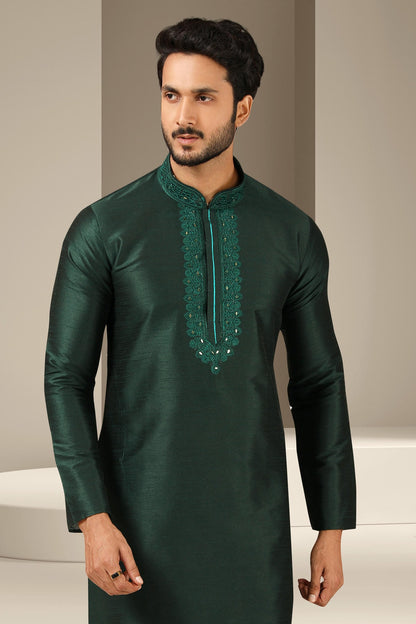Banarasi Art Silk Kurta Pajama In Black colour KP1230294 B