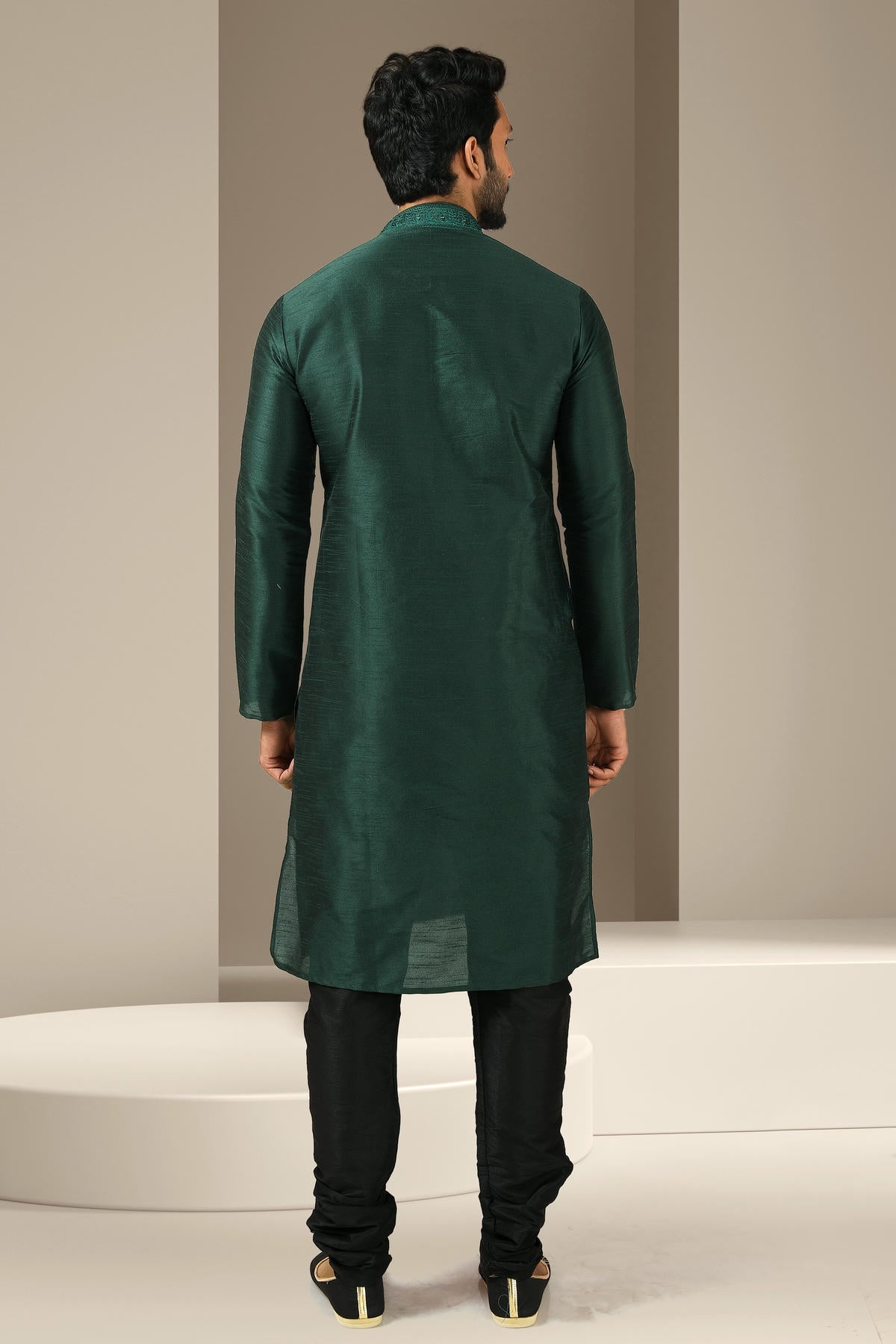 Banarasi Art Silk Kurta Pajama In Black colour KP1230294 D