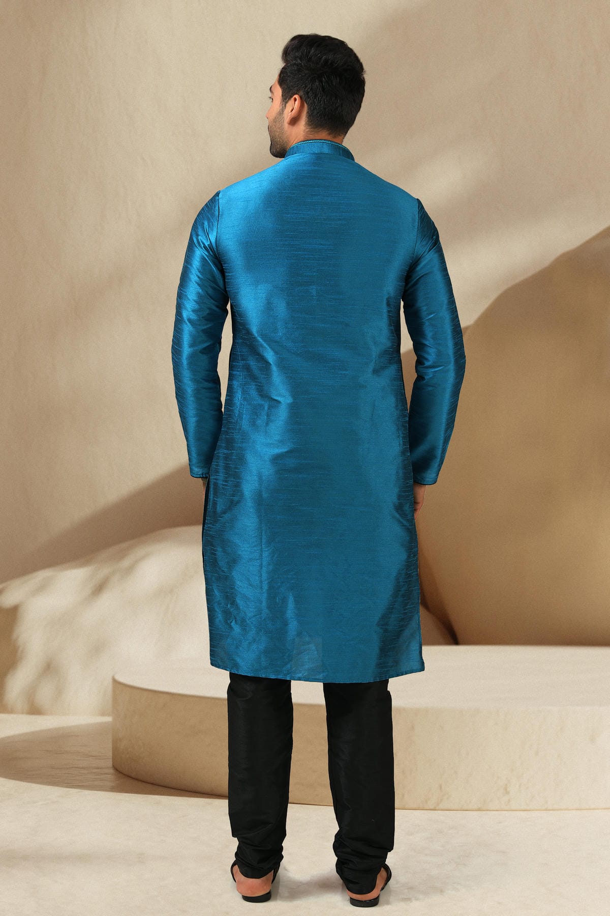 Banarasi Art Silk Kurta Pajama In Black colour KP1230303 D
