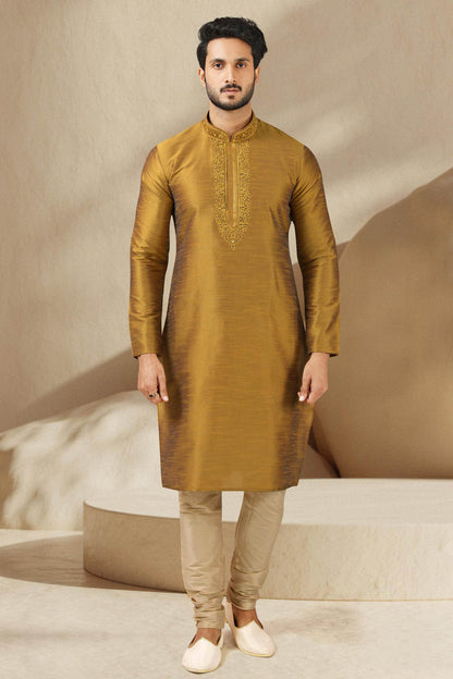 Banarasi Art Silk Kurta Pajama In Cream colour KP1230298 A