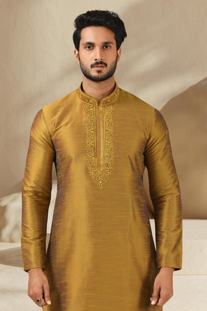 Banarasi Art Silk Kurta Pajama In Cream colour KP1230298 B