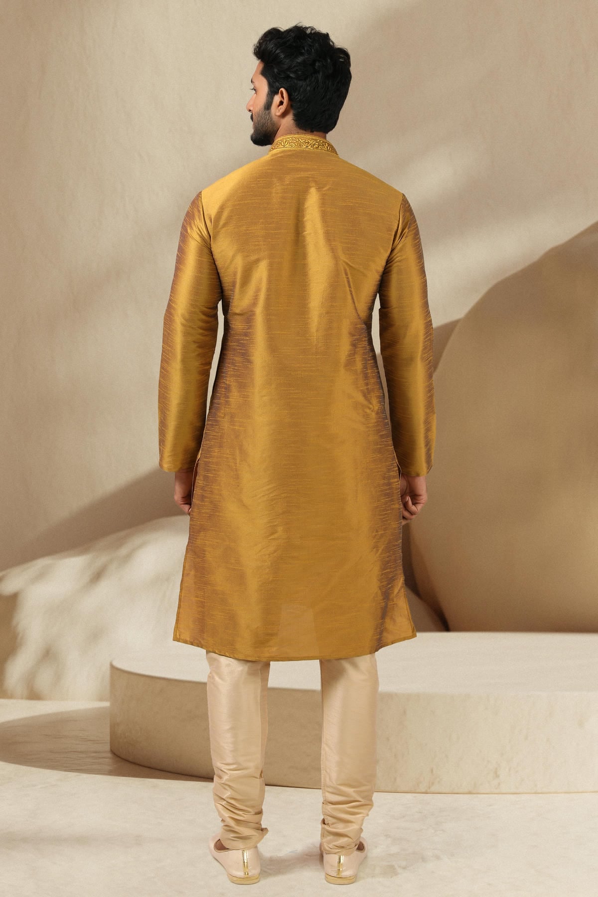 Banarasi Art Silk Kurta Pajama In Cream colour KP1230298 D