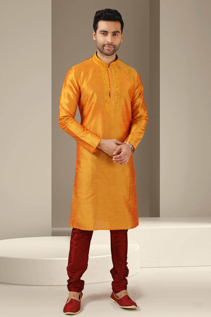 Banarasi Art Silk Kurta Pajama In Maroon colour KP1230297 A