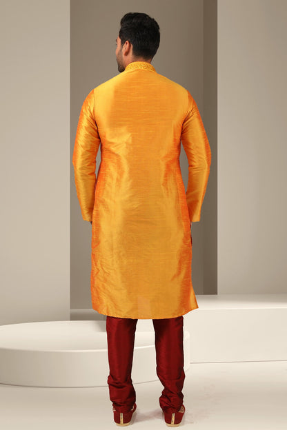 Banarasi Art Silk Kurta Pajama In Maroon colour KP1230297 D