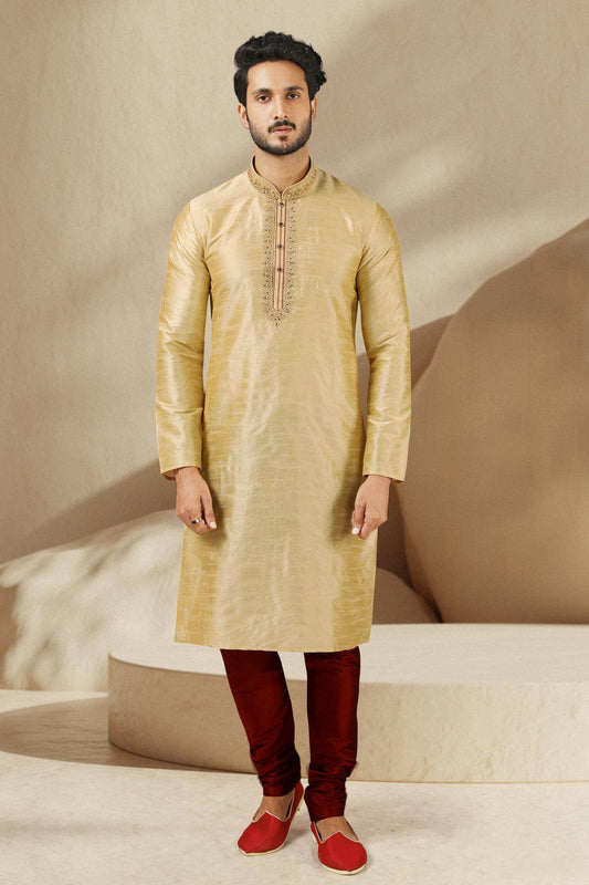 Banarasi Art Silk Kurta Pajama In Maroon colour KP1230300 A