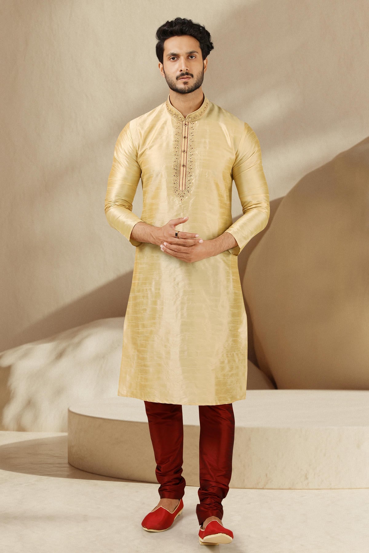 Banarasi Art Silk Kurta Pajama In Maroon colour KP1230300 C