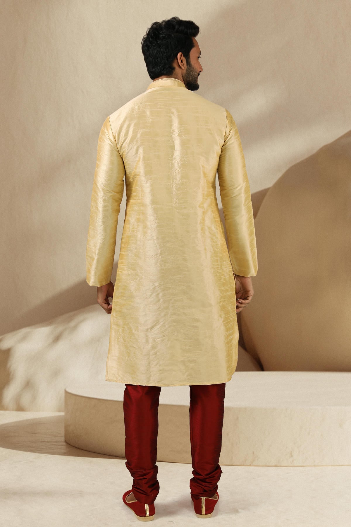 Banarasi Art Silk Kurta Pajama In Maroon colour KP1230300 D