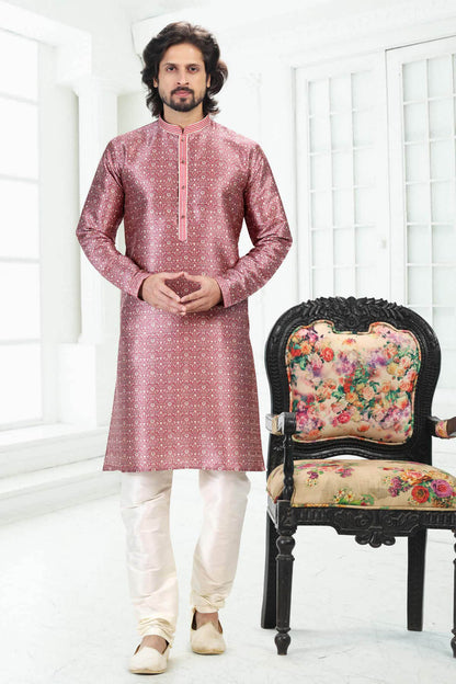Banarasi Silk Kurta Pajama In Dark Pink colour KP1230389 A