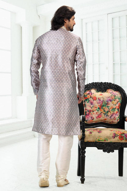 Banarasi Silk Kurta Pajama In Grey colour KP1230393 C