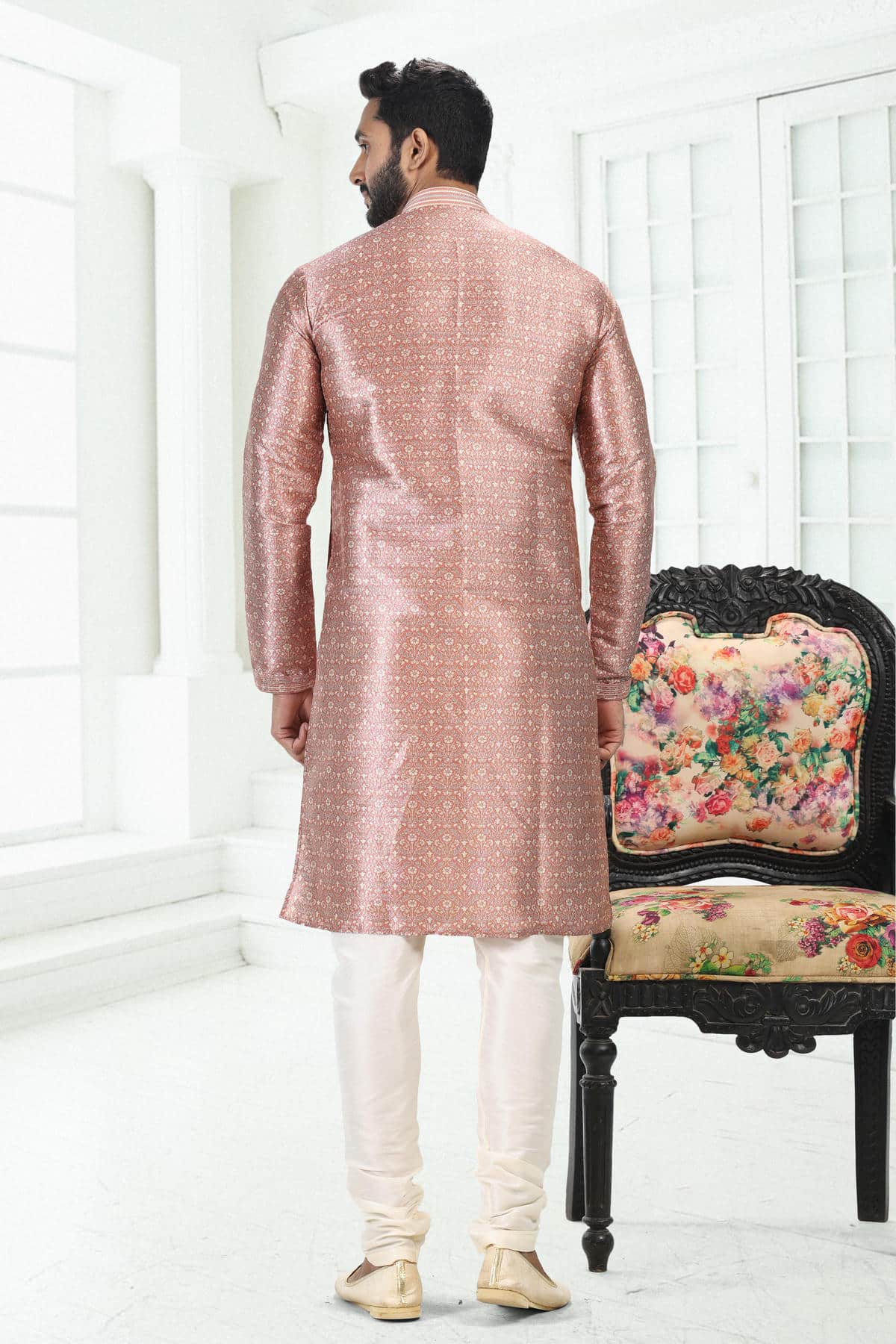 Banarasi Silk Kurta Pajama In Oniion Pink colour KP1230391 C