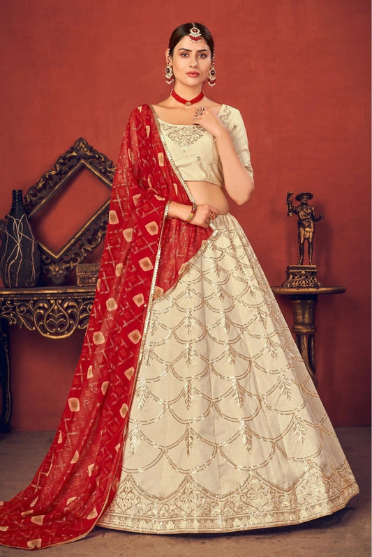 Beige Colour Art Silk Embroidery Lehenga Choli LC1150066