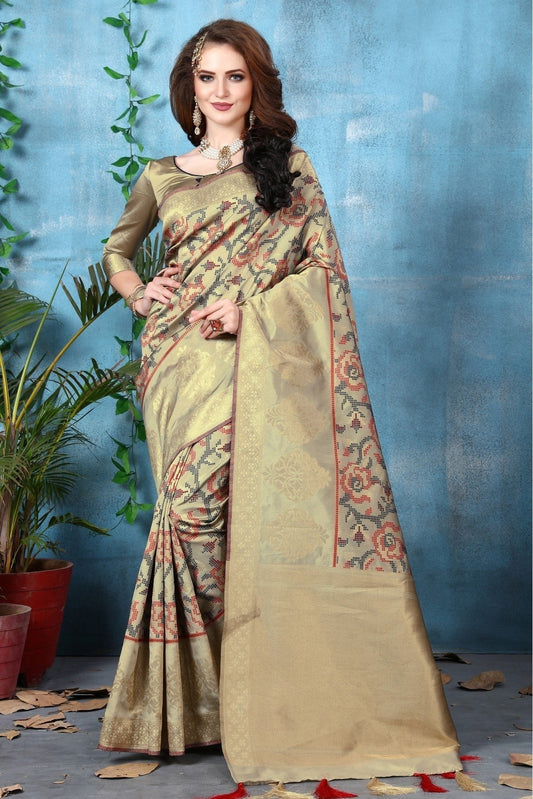 Beige Colour Banarasi Art Silk Woven Saree SD1120794