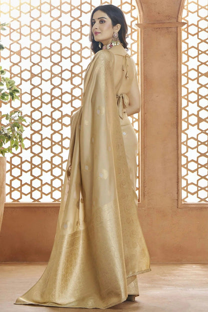 Beige Colour Banarasi Silk Traditional Saree SD1110899 A