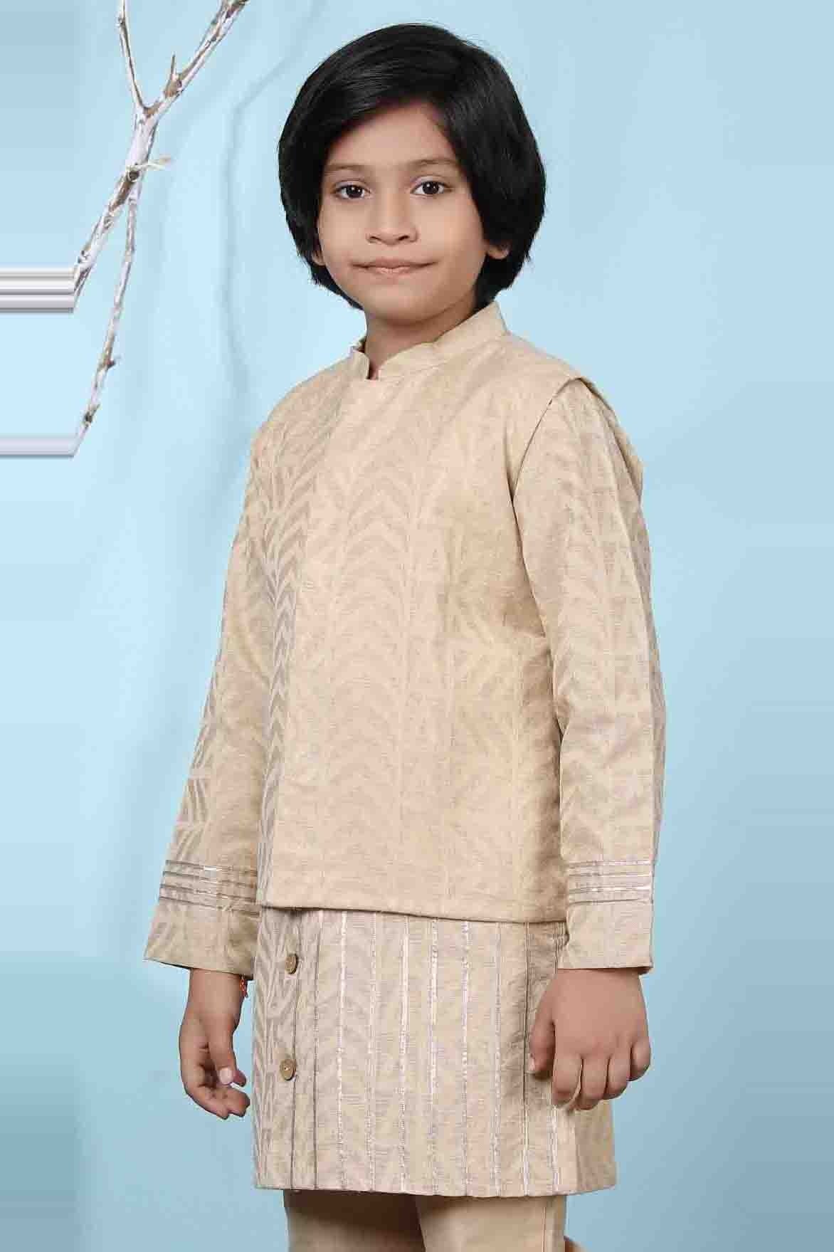 Beige Colour Chanderi Silk Jacket BW1070131 A
