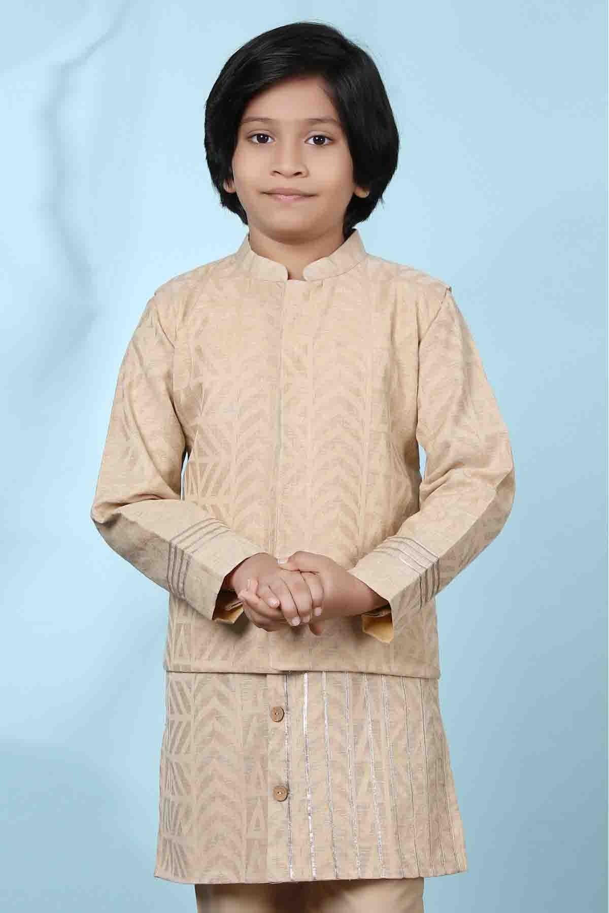 Beige Colour Chanderi Silk Jacket BW1070131
