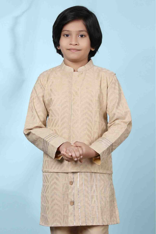 Beige Colour Chanderi Silk Jacket BW1070131