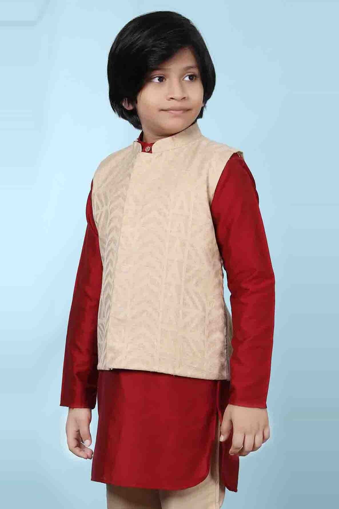 Beige Colour Chanderi Silk Jacket BW1070132 A