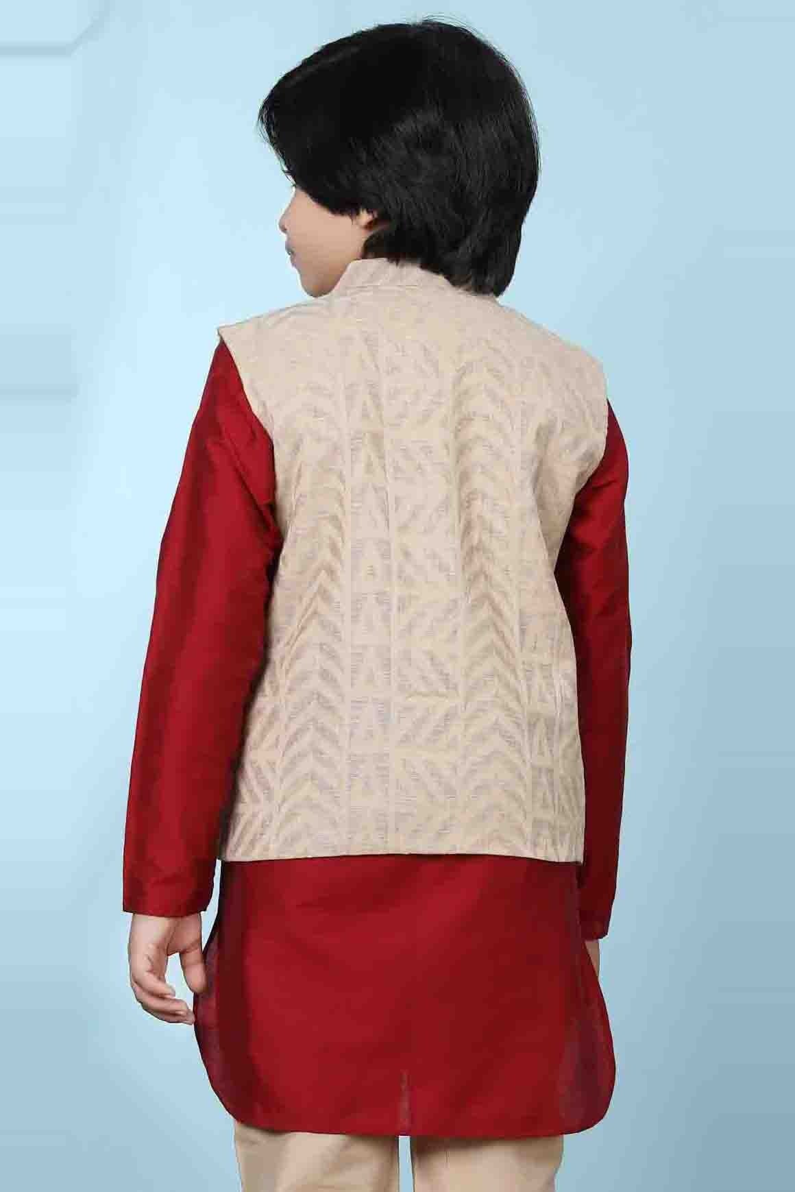 Beige Colour Chanderi Silk Jacket BW1070132 C