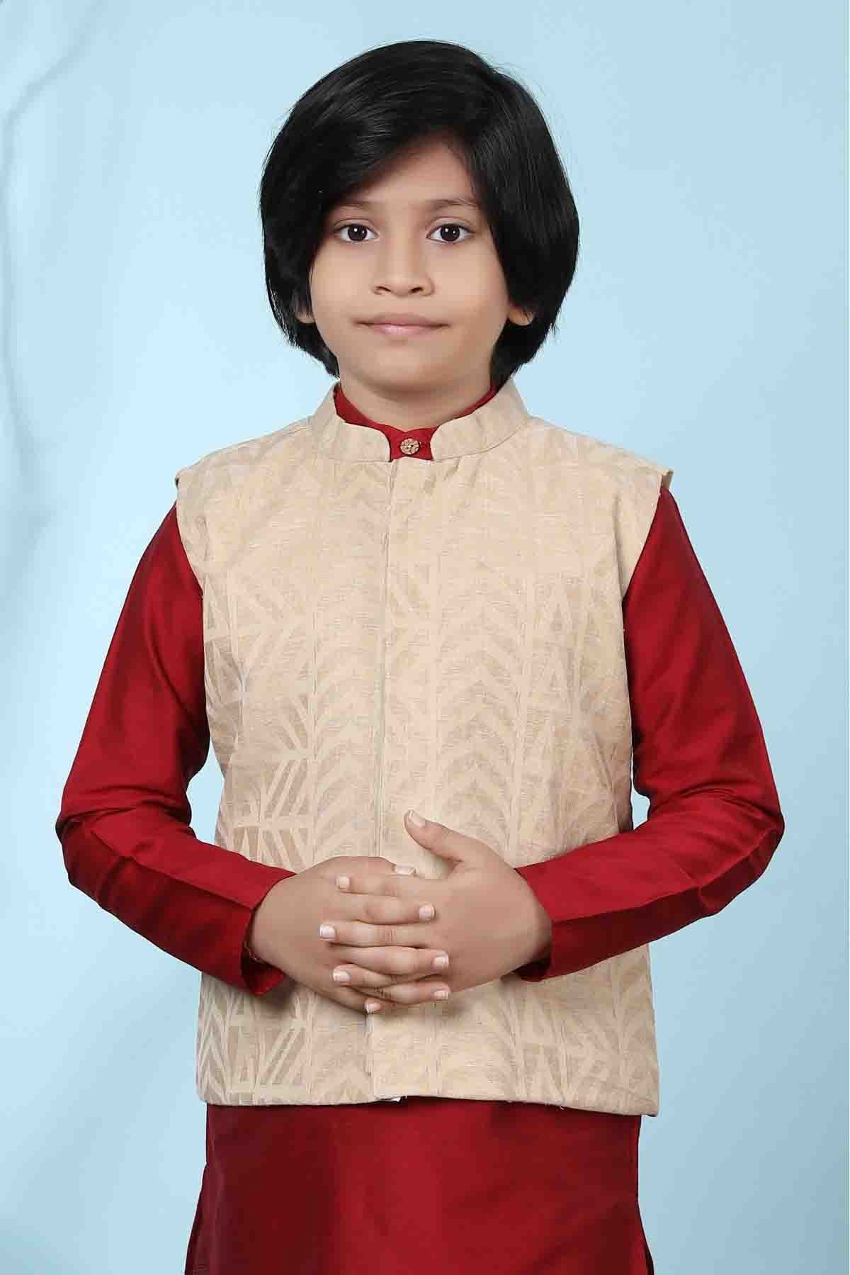 Beige Colour Chanderi Silk Jacket BW1070132