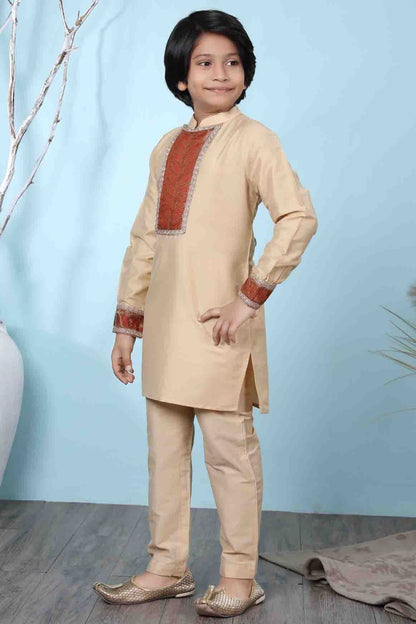 Beige Colour Cotton Silk Kurta Pajama BW1070066 A
