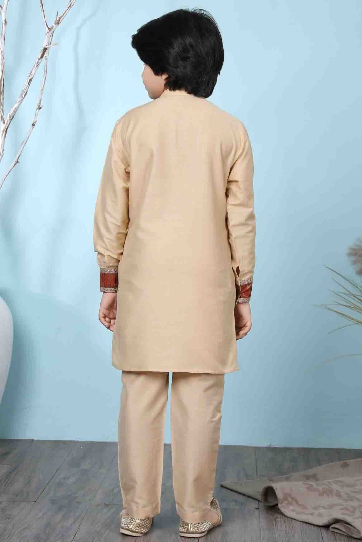 Beige Colour Cotton Silk Kurta Pajama BW1070066 C