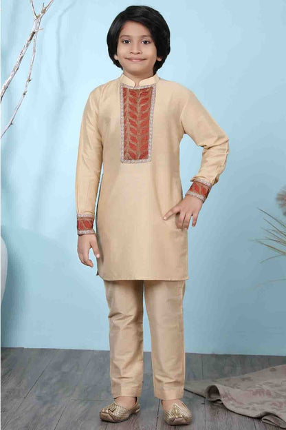 Beige Colour Cotton Silk Kurta Pajama BW1070066