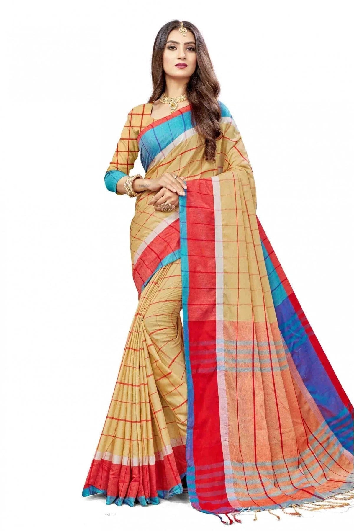 Beige Colour Cotton Silk Printed Saree SD1100859