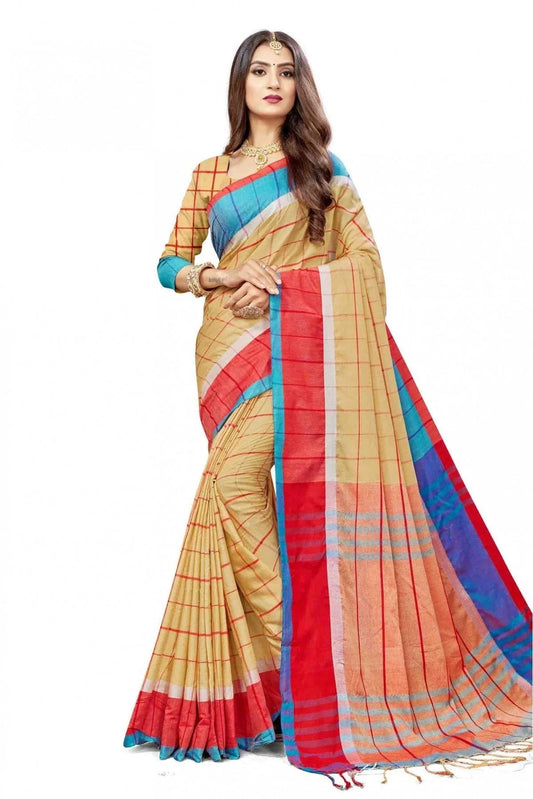 Beige Colour Cotton Silk Printed Saree SD1100859