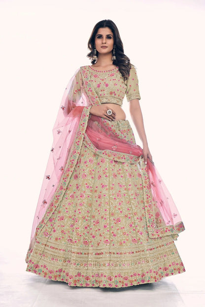 Beige Colour Embroidery Gota Silk Lehenga Choli LD1080772