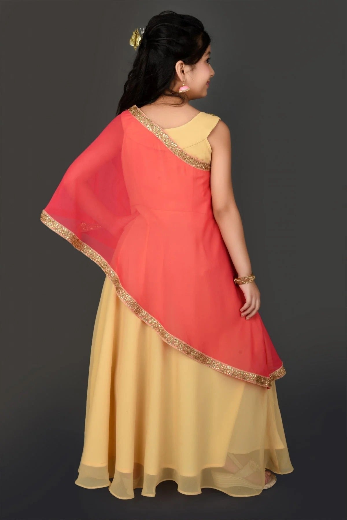Beige Colour Faux Georgette Embroidery Frock GW1070036 A