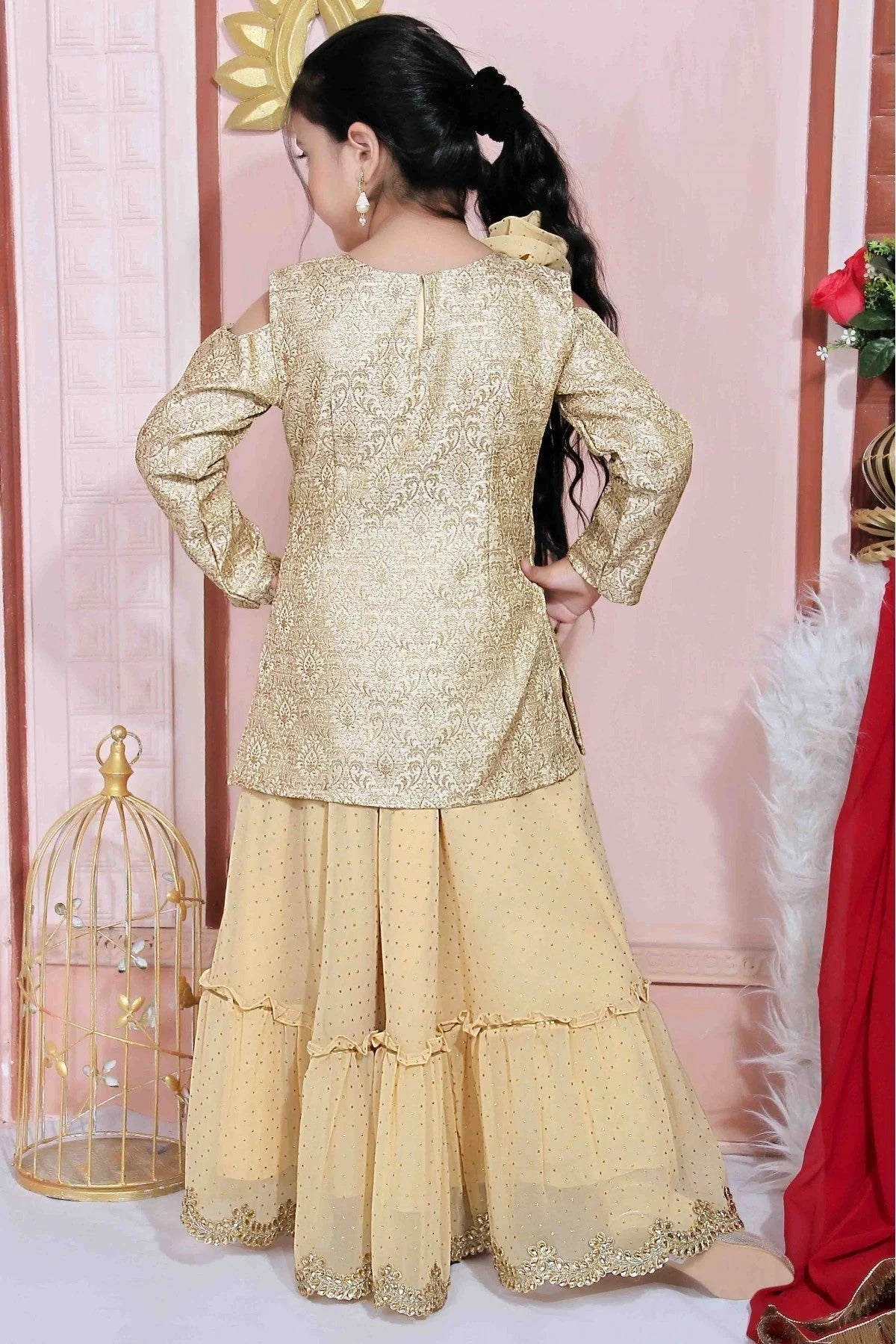 Beige Colour Faux Georgette Party Wear Lehenga Choli GW1070011 A