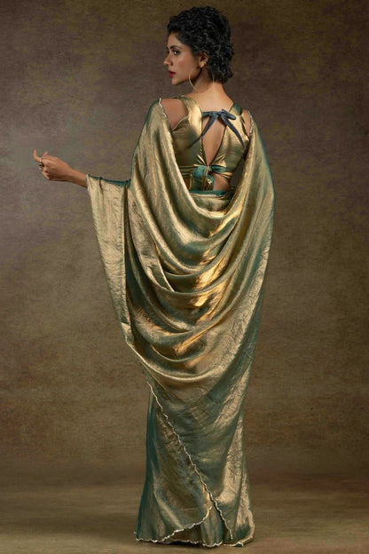 Beige Colour Fendi Satin Silk Ready To Wear Saree SD1122028 A