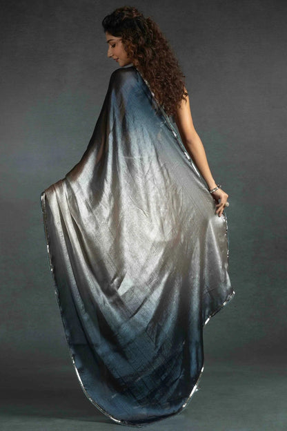 Beige Colour Fendi Satin Silk Ready To Wear Saree SD1122038 A