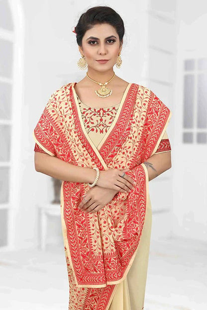 Beige Colour Georgette Designer Saree SD1090627 A