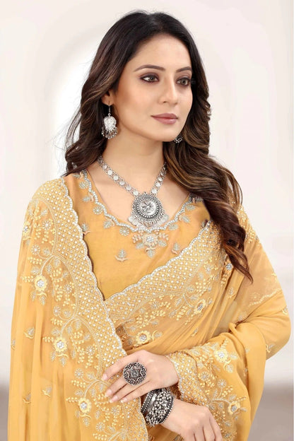 Beige Colour Georgette Designer Saree SD1120855 A