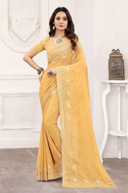 Beige Colour Georgette Designer Saree SD1120855