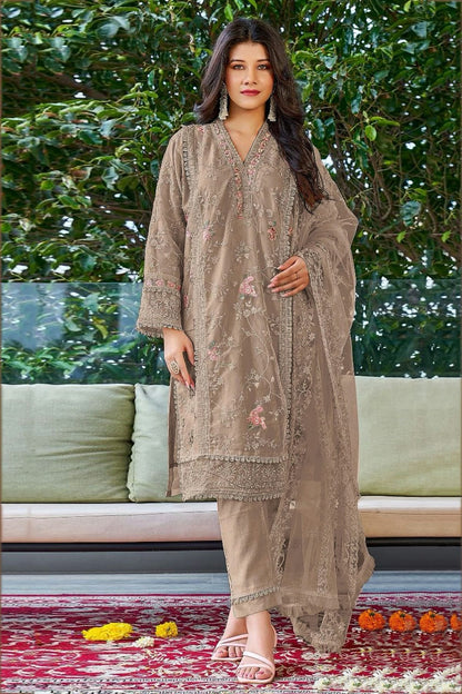 Beige Colour Georgette Pakistani Suit SM1110691