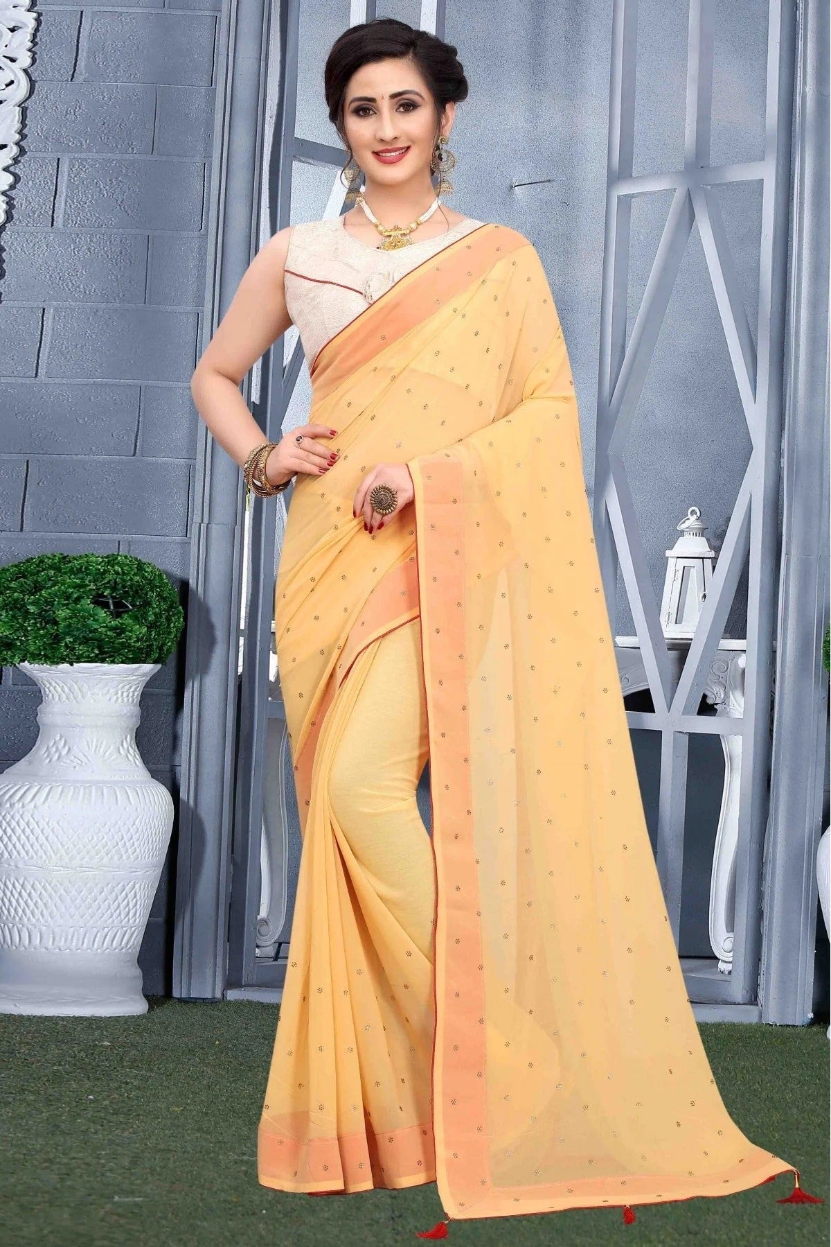 Beige Colour Georgette Party Wear Saree SD1120581