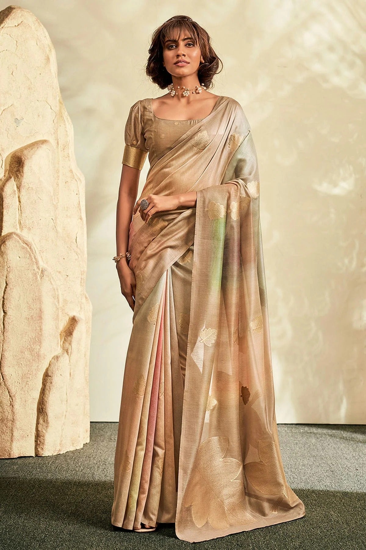 Beige Colour Handloom Khadi Saree SD1110036