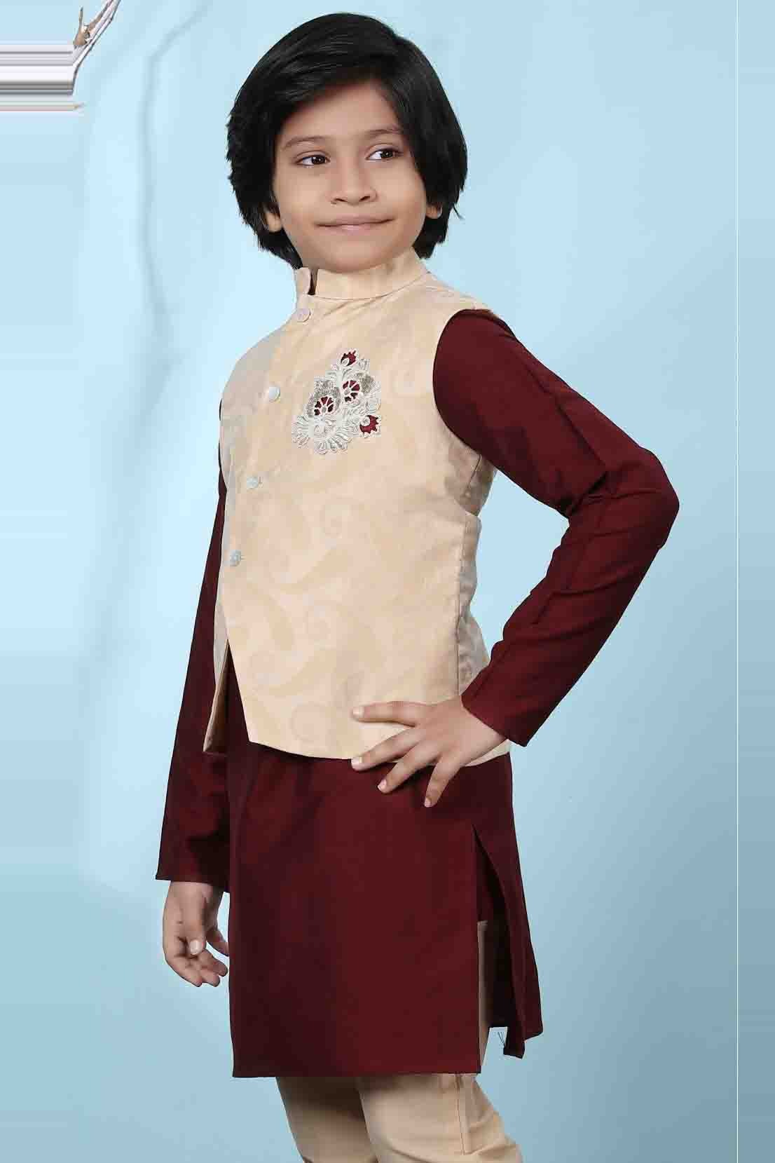 Beige Colour Handloom Silk Jacket BW1070128 A