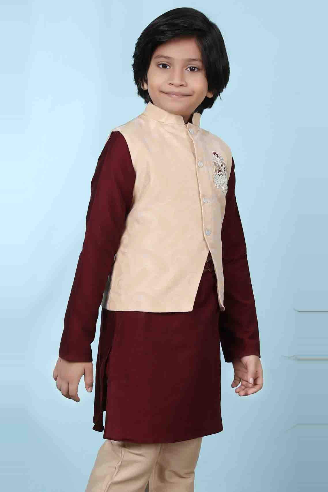 Beige Colour Handloom Silk Jacket BW1070128 B