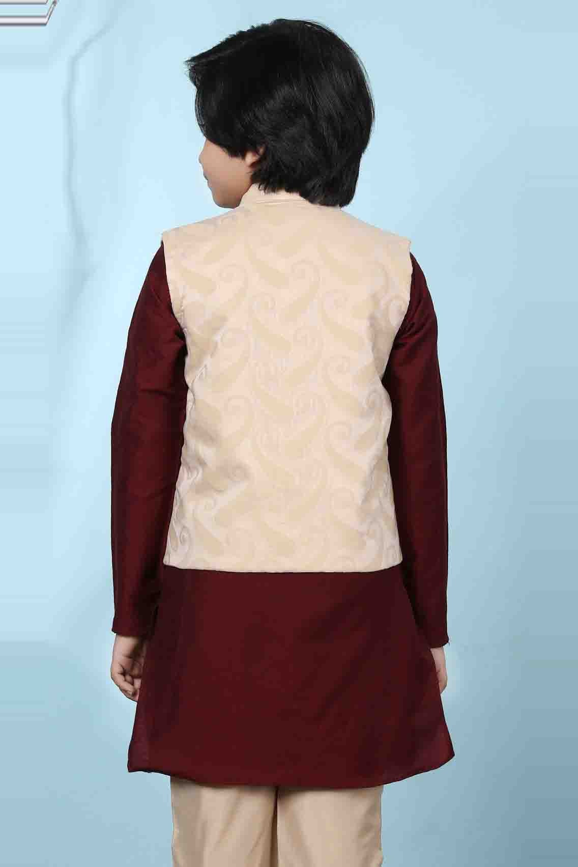 Beige Colour Handloom Silk Jacket BW1070128 C